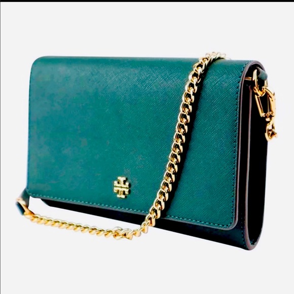 Tory Burch Handbags - Tory Burch Emerson Chain Wallet Crossbody Green